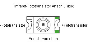 Fototransistor aansluitingen